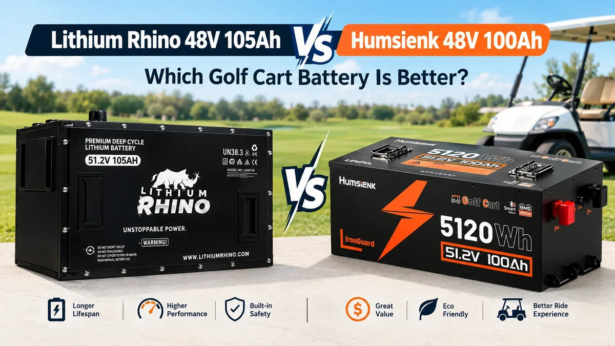 Lithium Rhino 48V 105Ah vs Humsienk 48V 100Ah golf cart batteries comparison