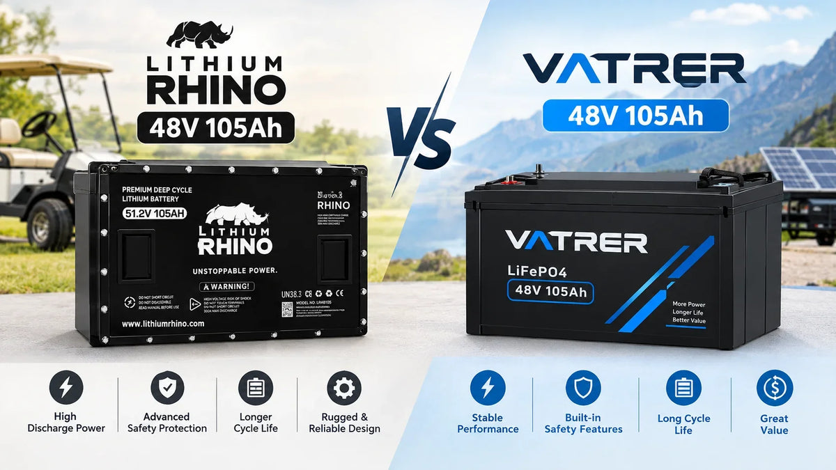 Lithium Rhino 48V 105Ah vs Vatrer 48V 105Ah lithium battery comparison