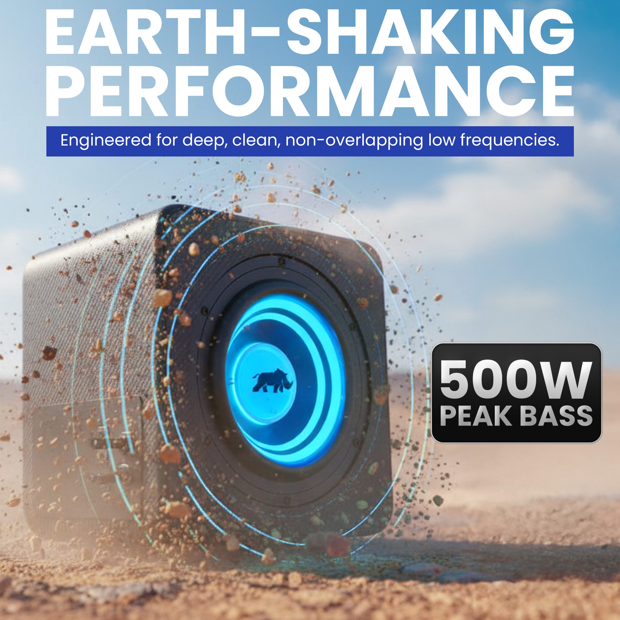 Lithium Rhino LED 8" Subwoofer w/ Aux Cable