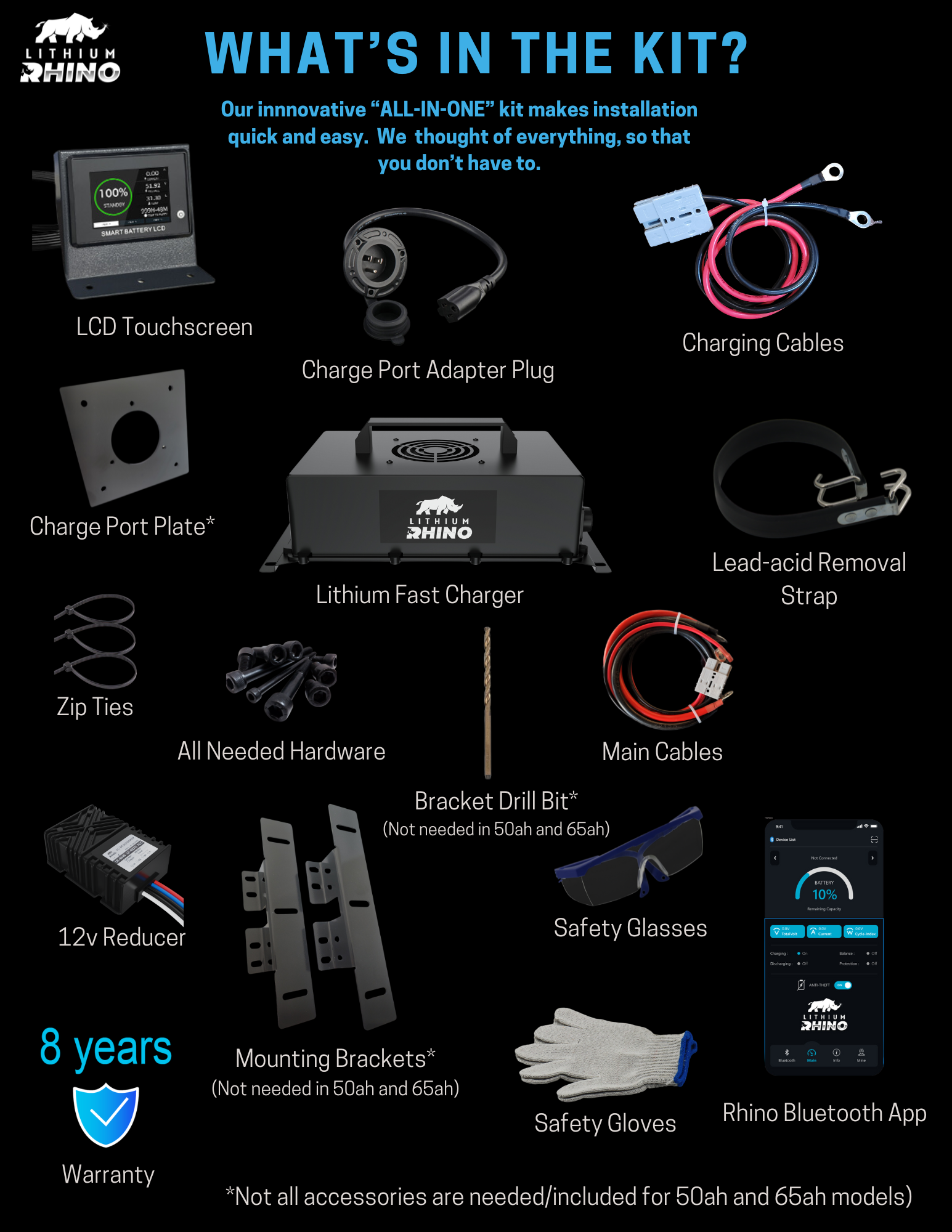 48V 105ah Lithium Rhino Conversion Kit