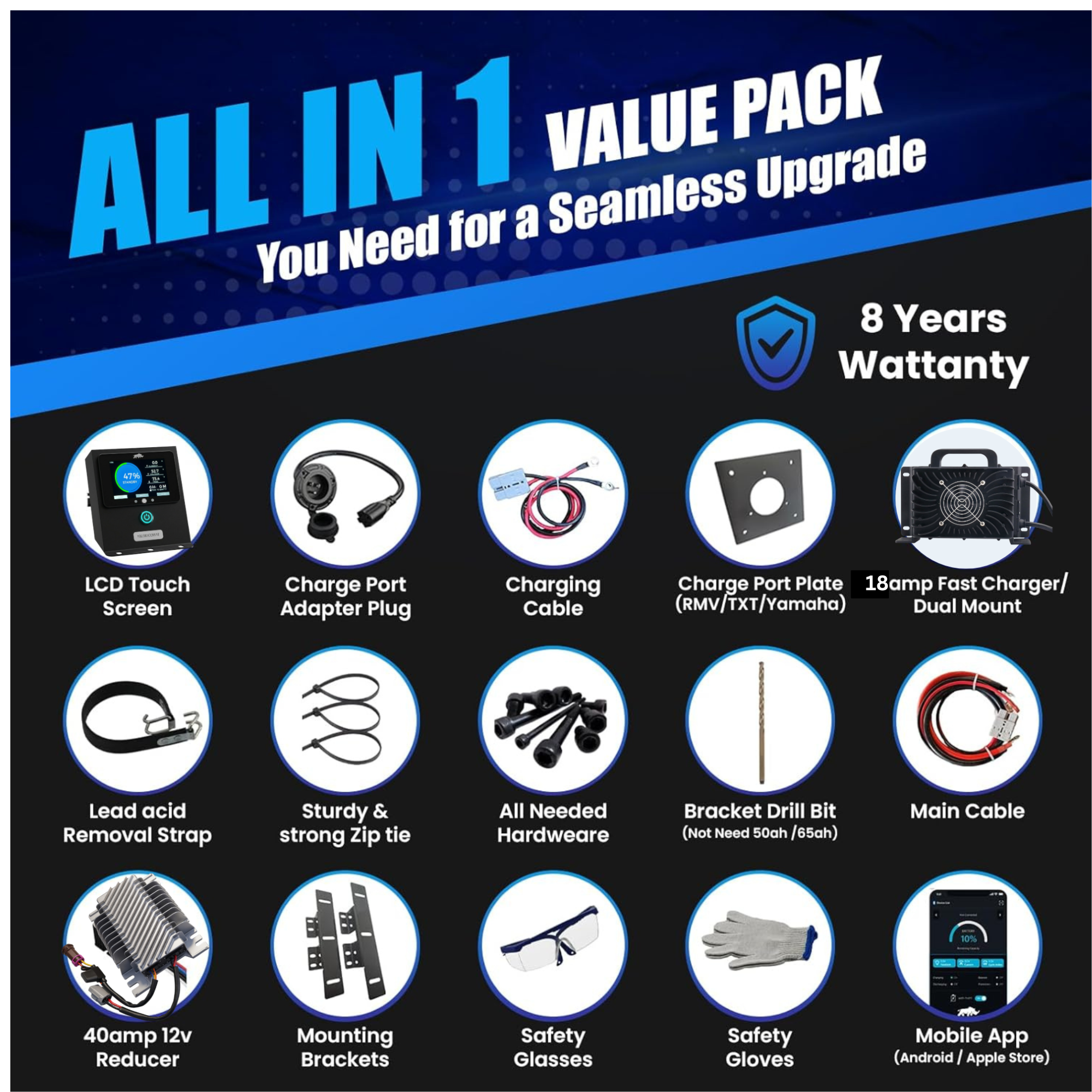 48V 105Ah CUBE Lithium Rhino Conversion Kit