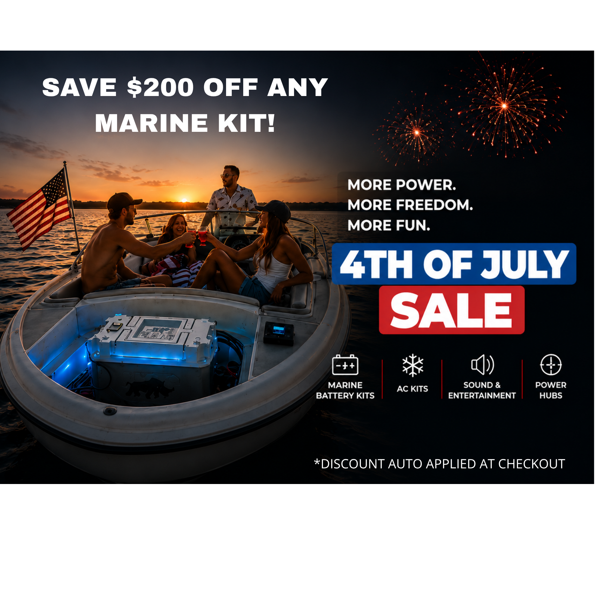 24V 100Ah Lithium Rhino Marine LiFePO4 IP67 Conversion Kit