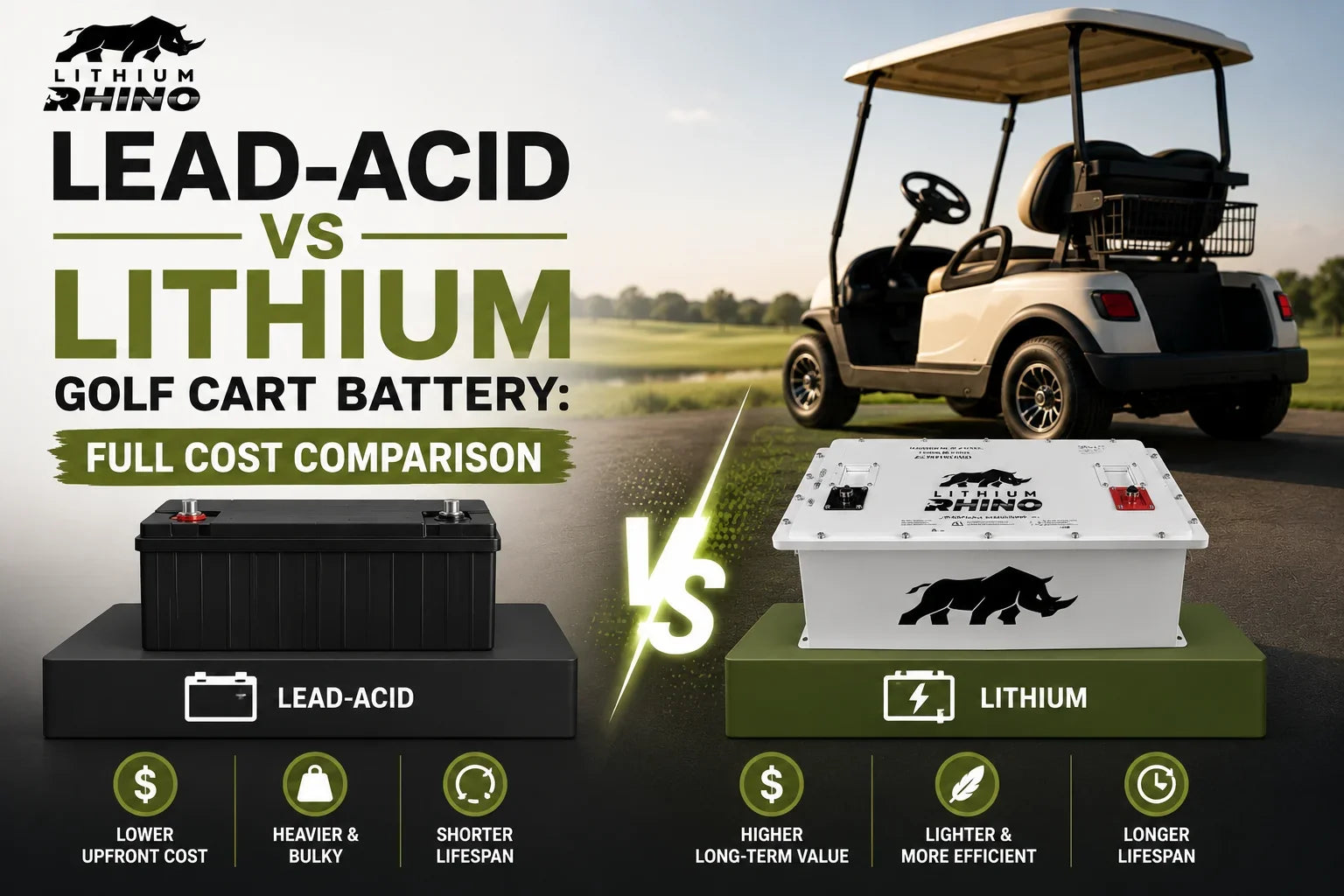 Lead-Acid vs Lithium Golf Cart Battery
