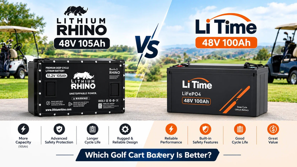 Lithium Rhino 48V 105Ah vs LiTime 48V 100Ah golf cart batteries comparison