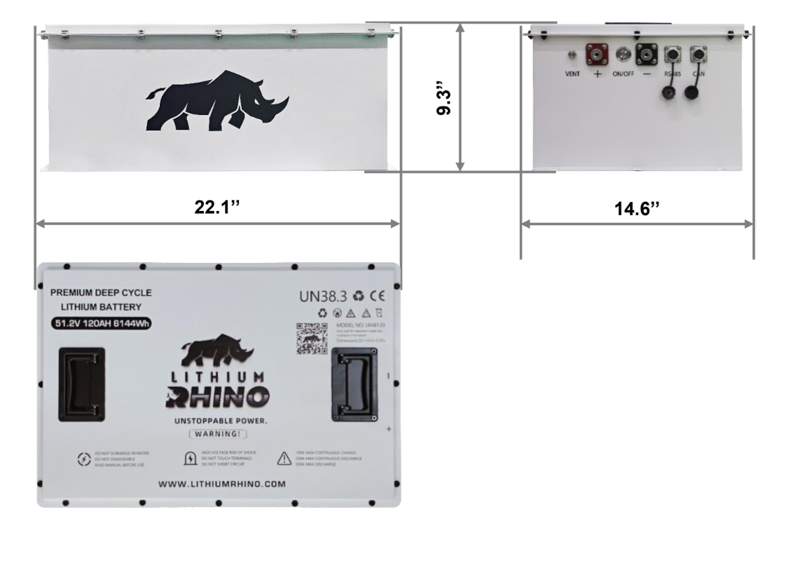 48V 120Ah Lithium Rhino Conversion Kit - Self Heated