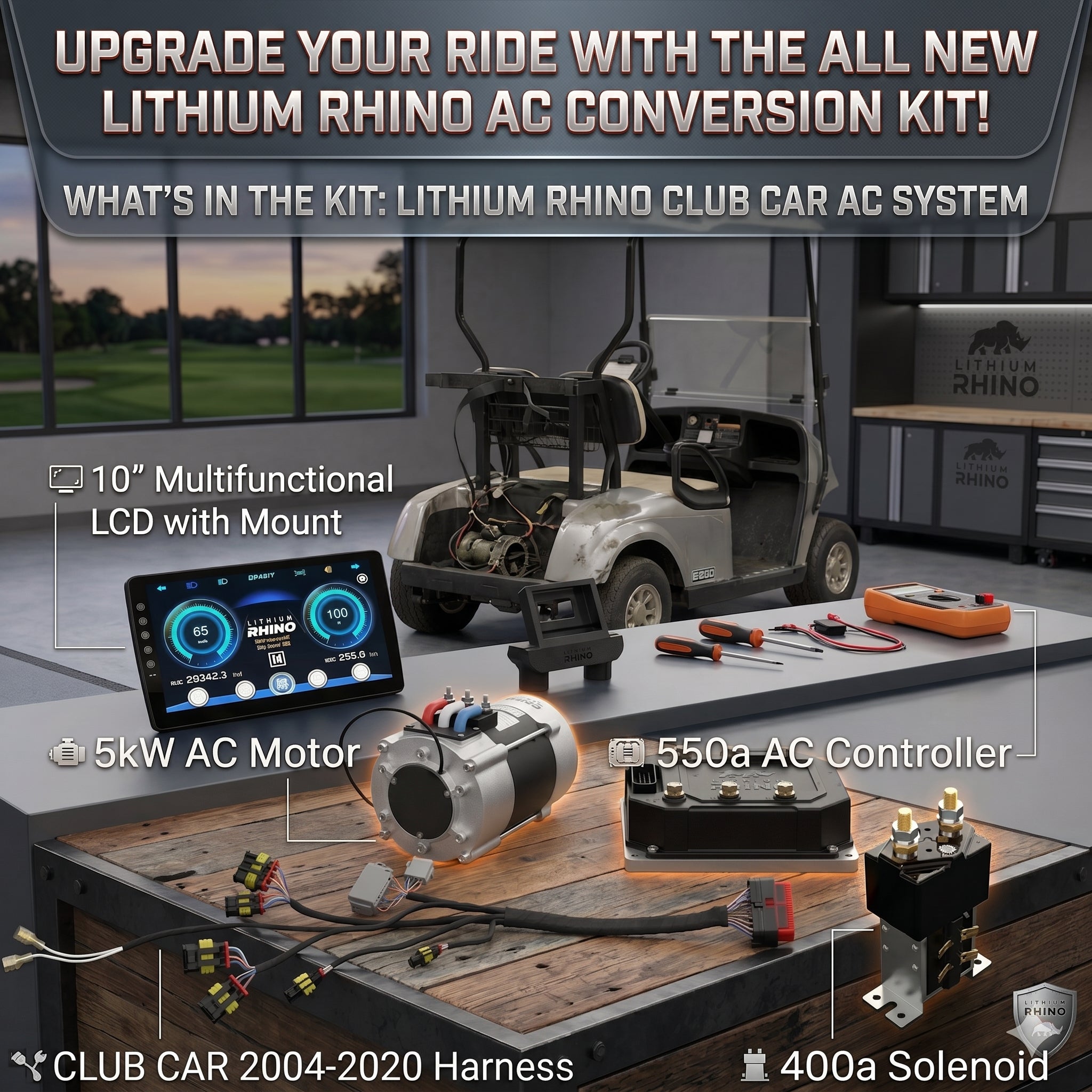 Lithium Rhino Club Car AC Full Conversion Kit