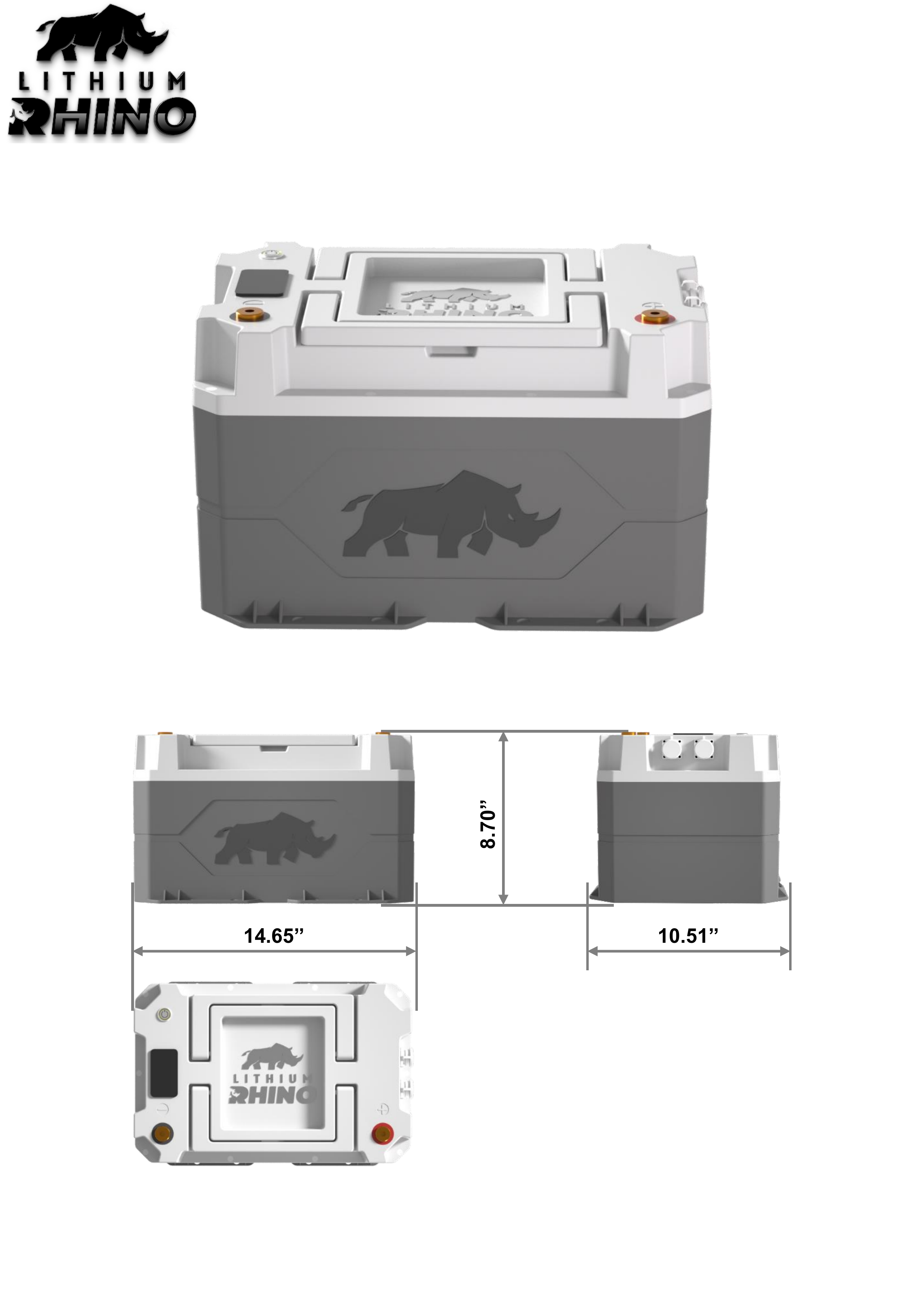 36V 65Ah Lithium Rhino Marine LiFePO4 IP67 Conversion Kit