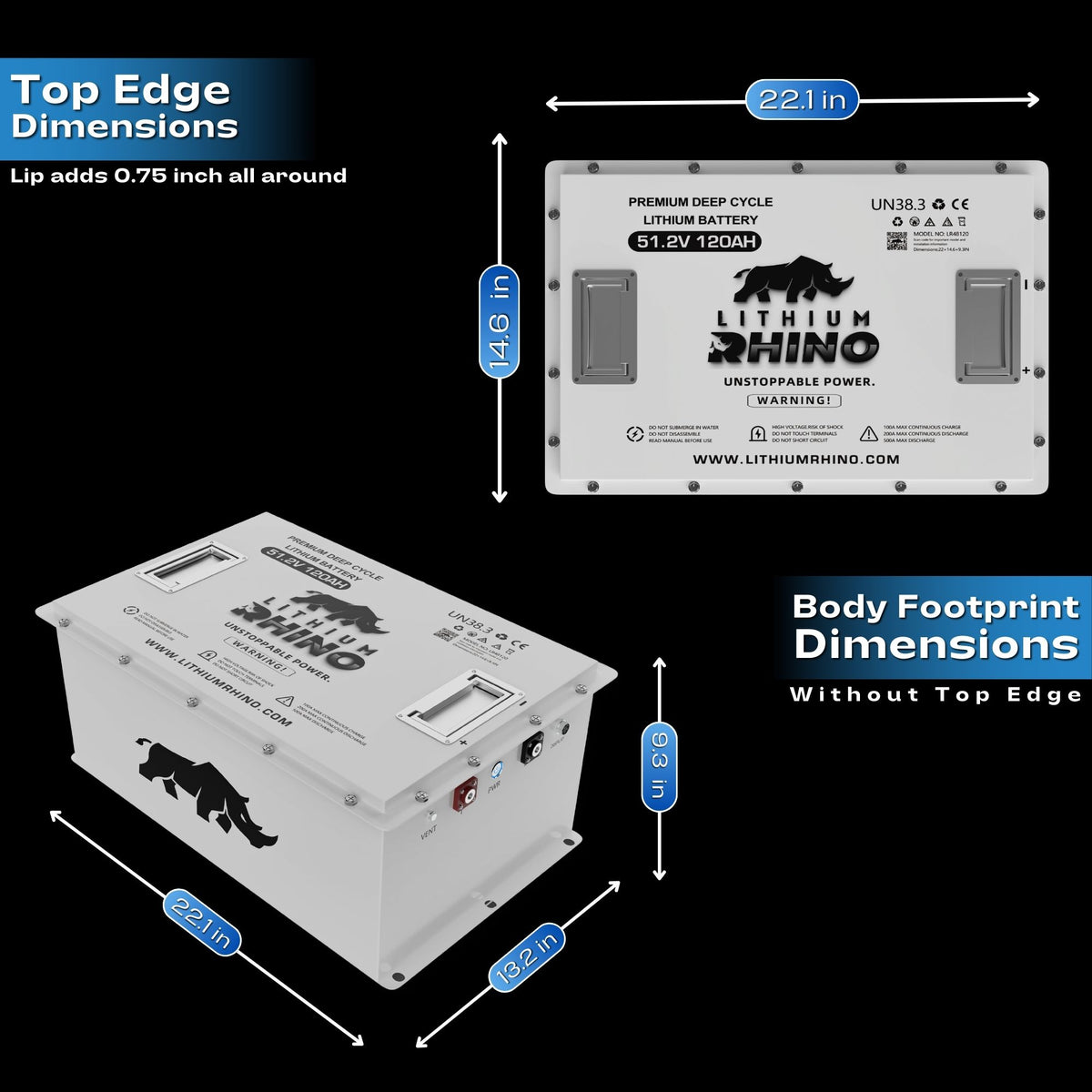 48V 120Ah Battery — Dimensions